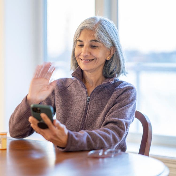 Patient on video call consultation